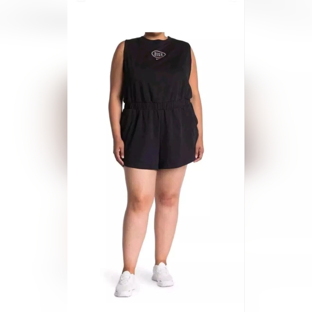 Nike Sportswear Varsity Romper Women Size 2X Black New